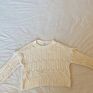 Old Navy Cream Textured Knit Sweater